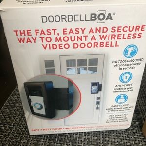 Brand new DoorbellBOA anti-theft video doorbell door mount.